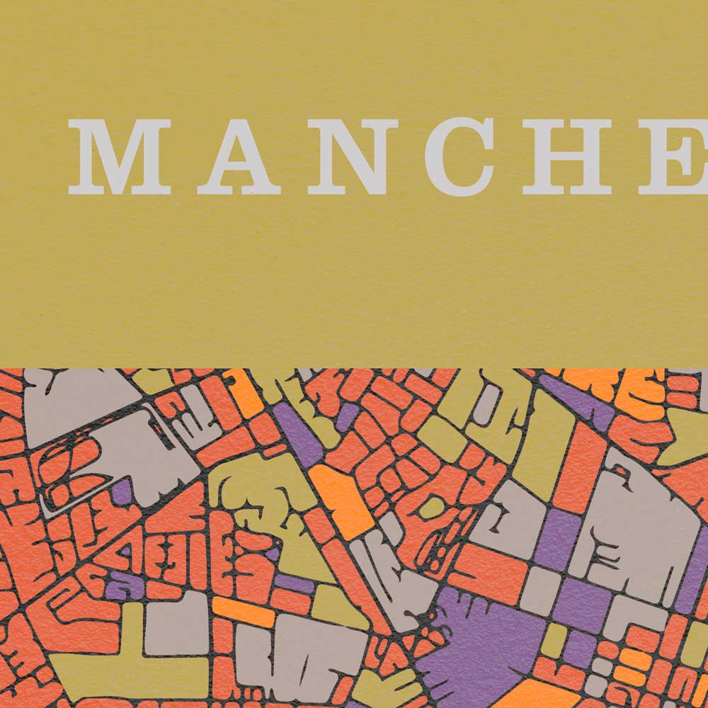 Map style poster of Manchester