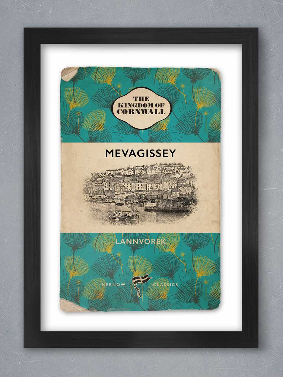 Mevagissey Penguin books style poster print