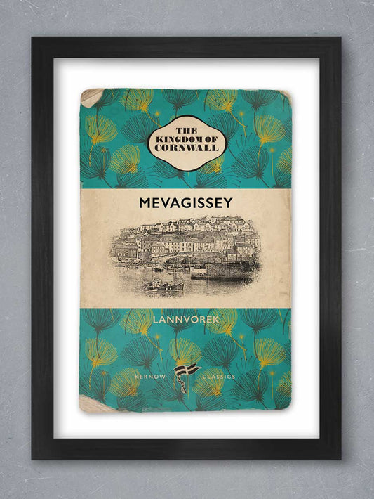Mevagissey Penguin books style poster print