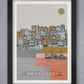 Mevagissey, Cornwall fishing village poster print.