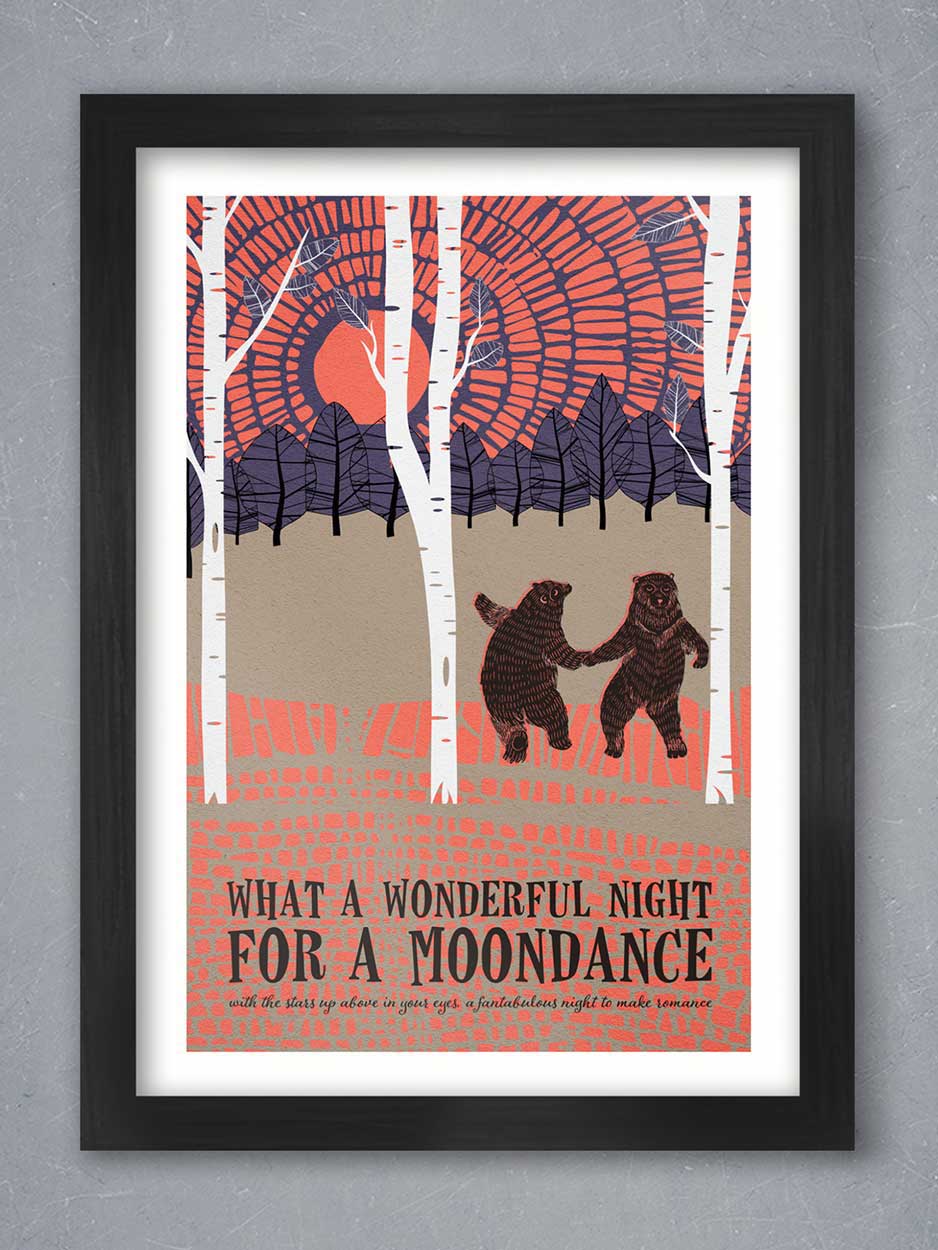 van morrison music poster print. Moondance