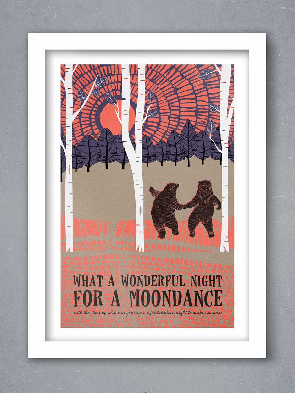 van morrison music poster print. what a wonderful night for a Moondance