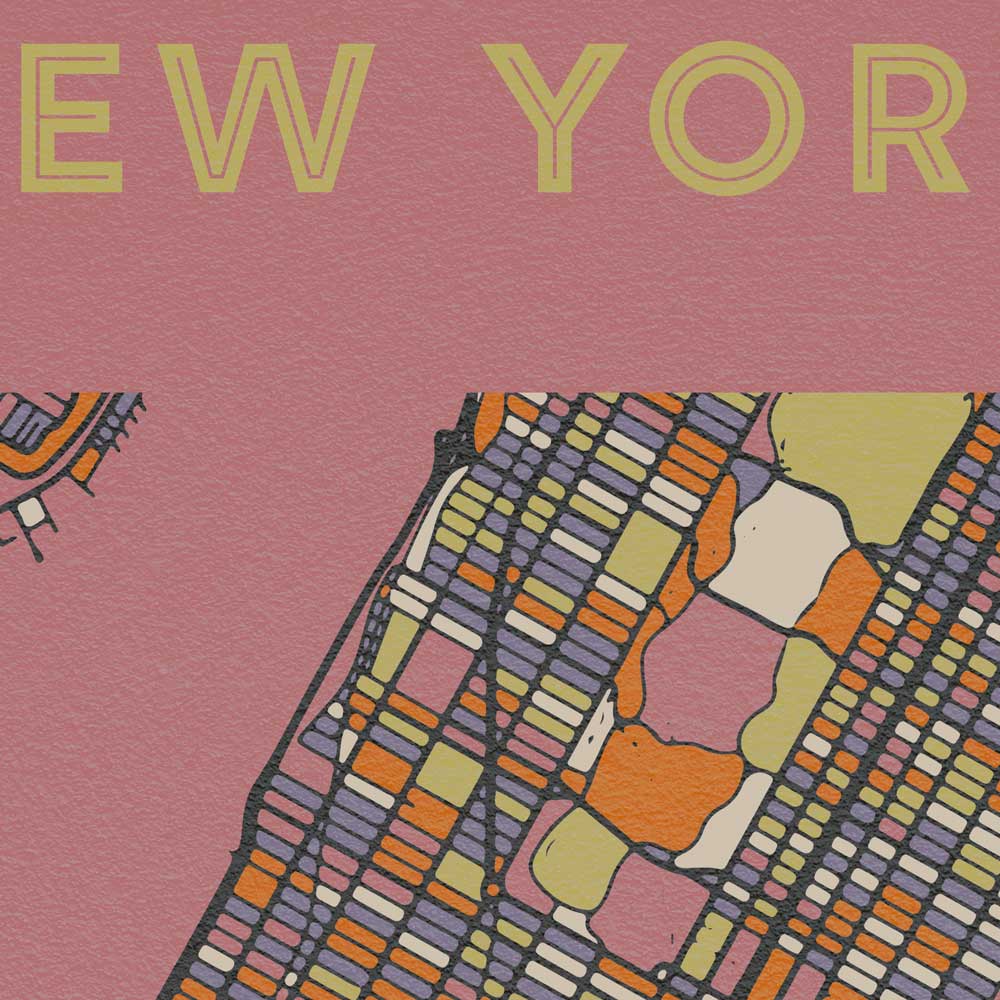 New York Manhatten map poster