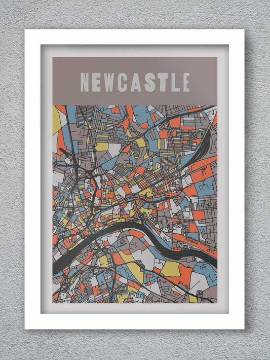Newcastle map poster print
