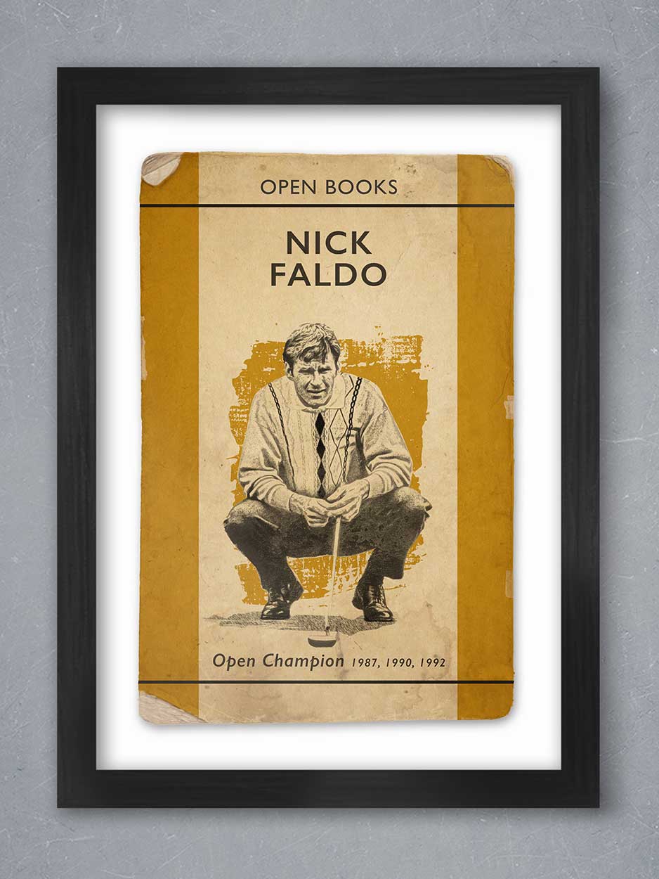 Nick Faldo retro style golf poster