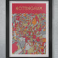 Nottingham street map style poster