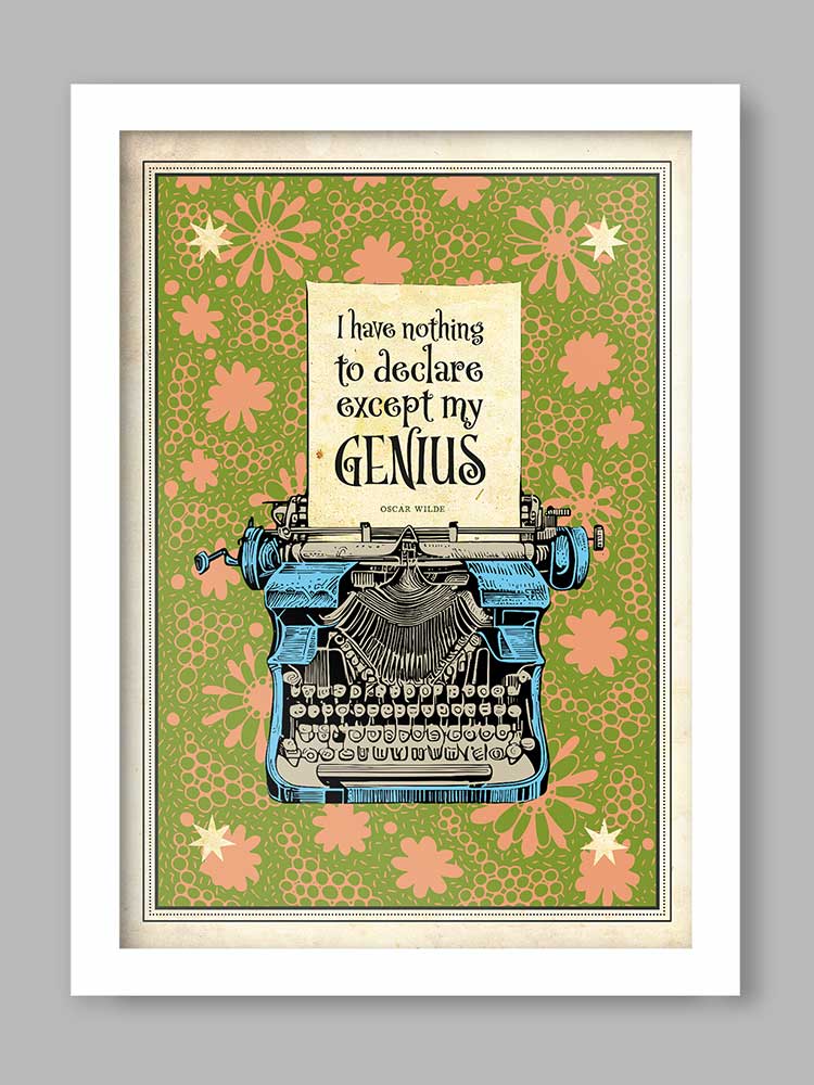 Oscar Wilde Literary Quote Print. Wilde Quote Poster