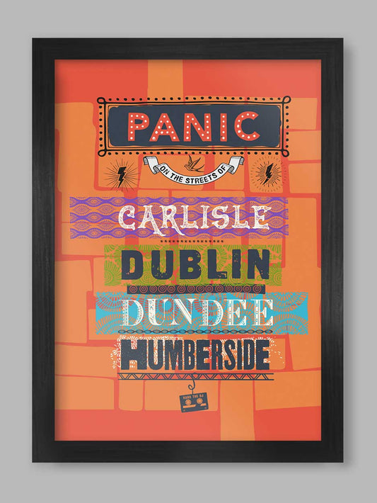 Panic Music print featuring lines from The Smiths single