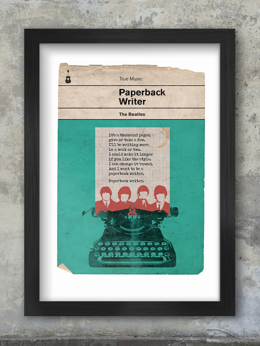 Paperback Writer - Beatles Book Jacket Print. Inspired by the old retro Penguin book covers - this celebrates The Beatles 1966 single