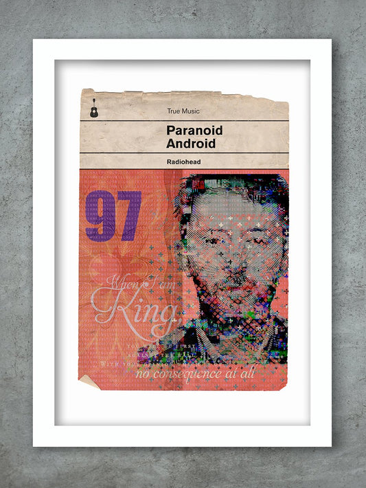 Paranoid Android Radiohead Book Jacket style Print