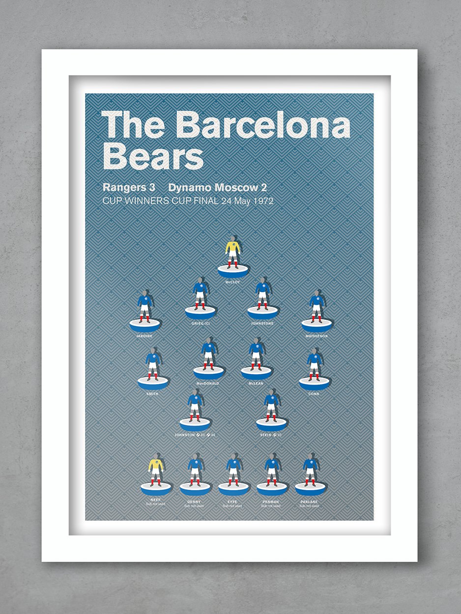 Rangers 1972 - Football Poster print