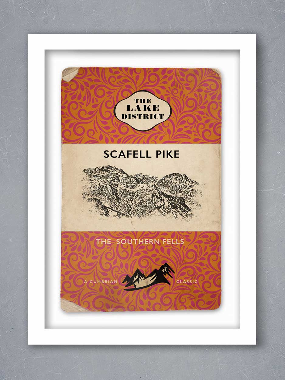 scafell pike poster print vintage style book jacket print