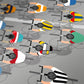Shirts of the Peloton 2 - Cycling Poster Print featuring iconic retro and contemporary cycling jerseys including Molteni, Peugeot, Mapei, Brooklyn, Flandria, Cynar and Alcyon