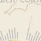 South West coast path infographic poster print. The Salt Path