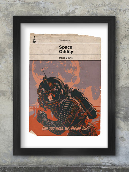 Space oddity - David Bowie Book Jacket Print. Inspired by the old retro Penguin book covers 