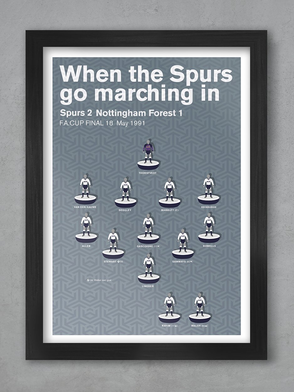 Spurs 1991 FA Cup Final- Football Poster Print