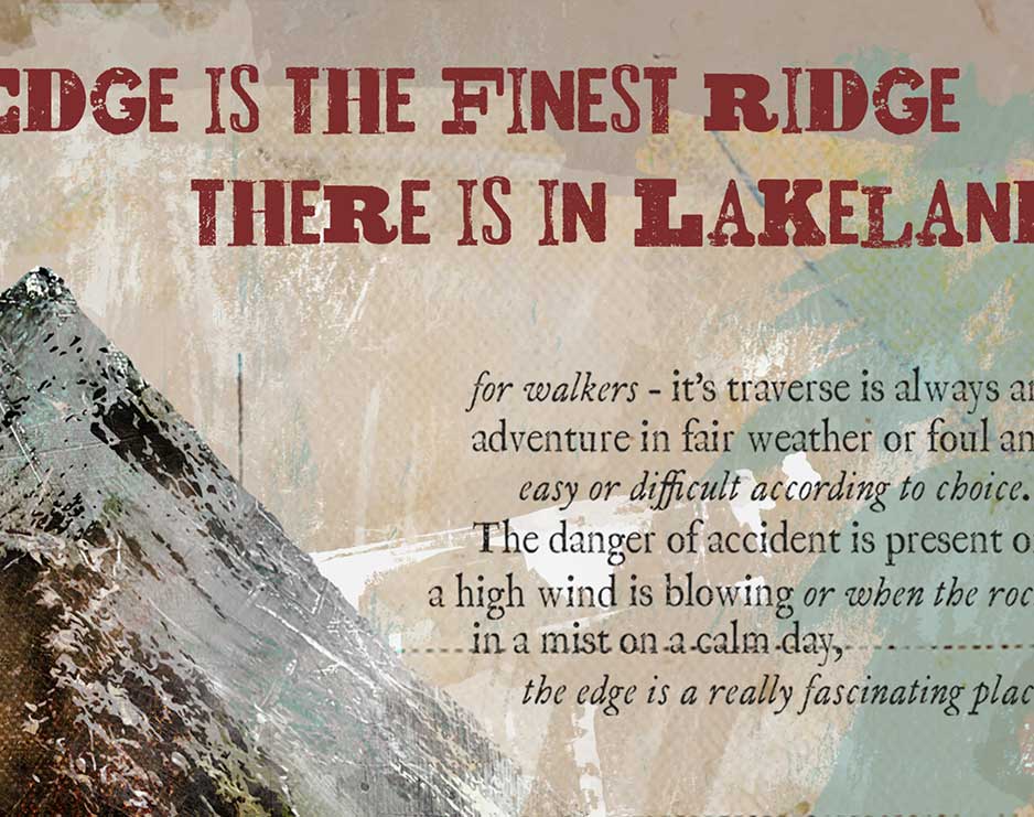 striding edge poster print, Helvellyn Fell, Lake District