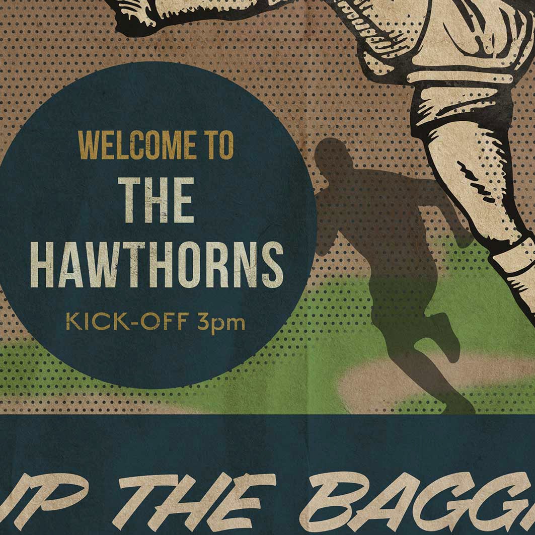 west brom retro style football poster detail