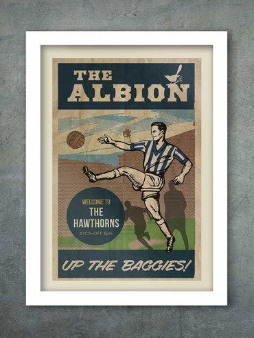 west brom retro style football poster
