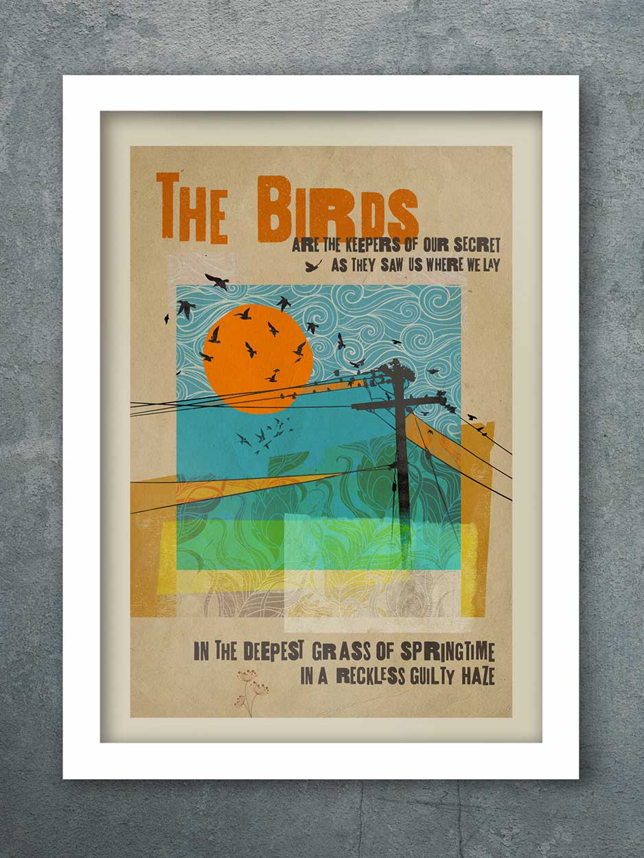 Elbow quote music poster print The Birds