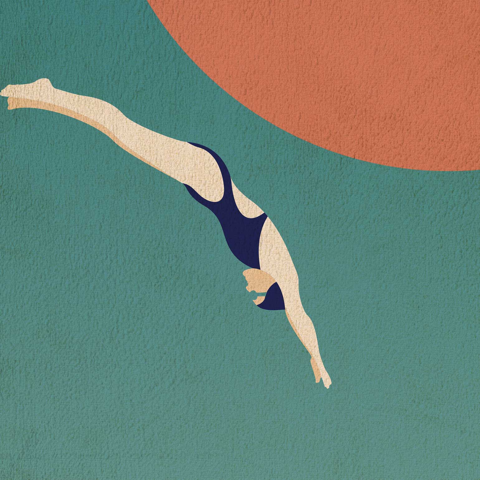 Diving modernist minimalist poster