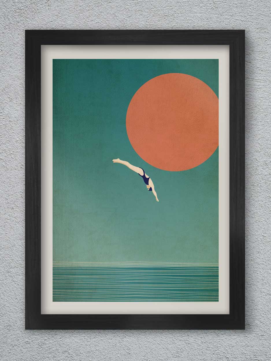 swimming modernist poster