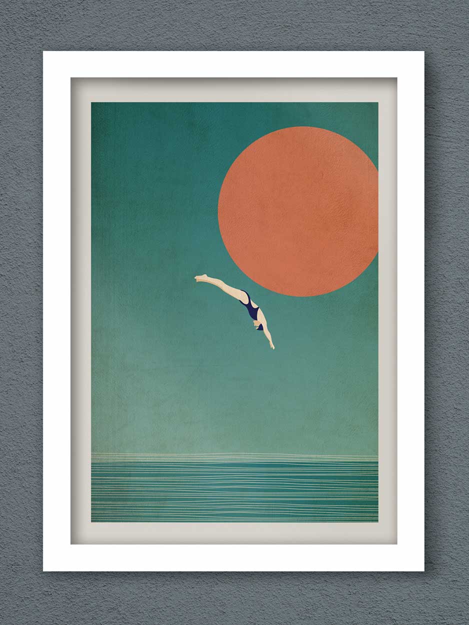 The Dive modernist poster print