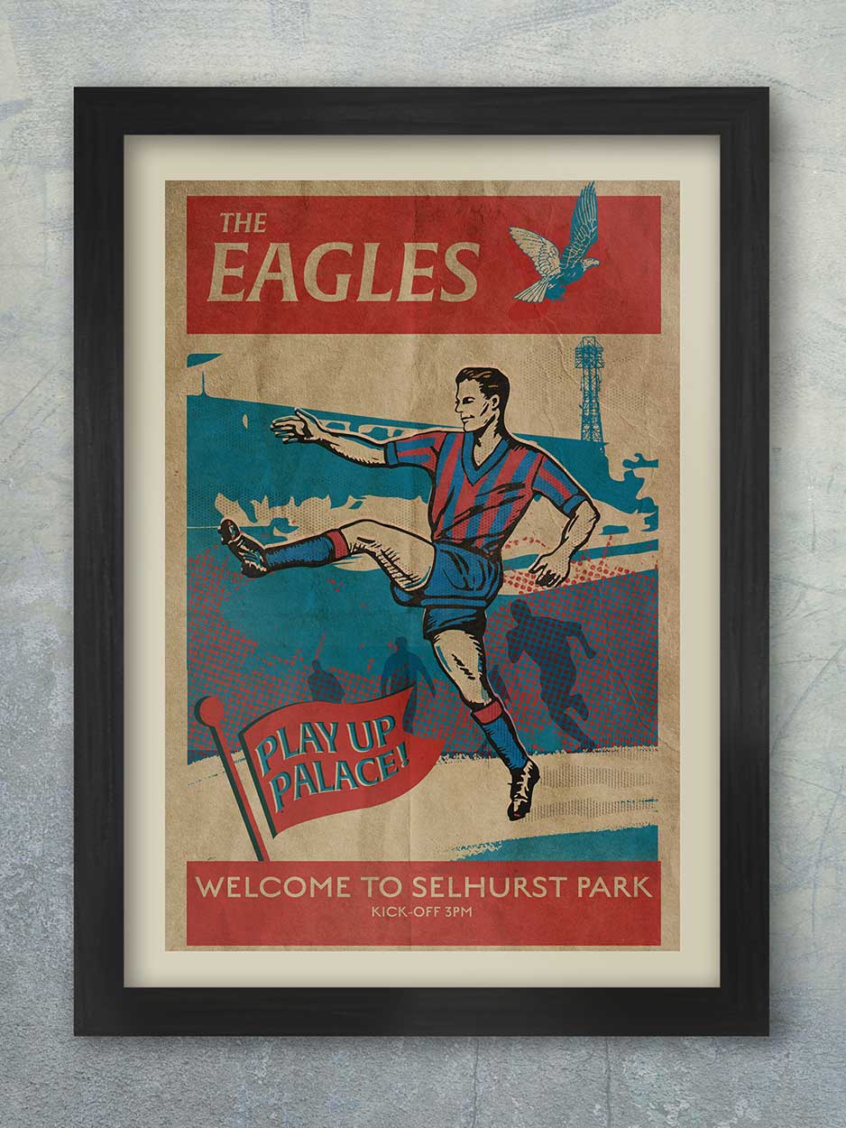 Crystal Palace match programme style retro poster print