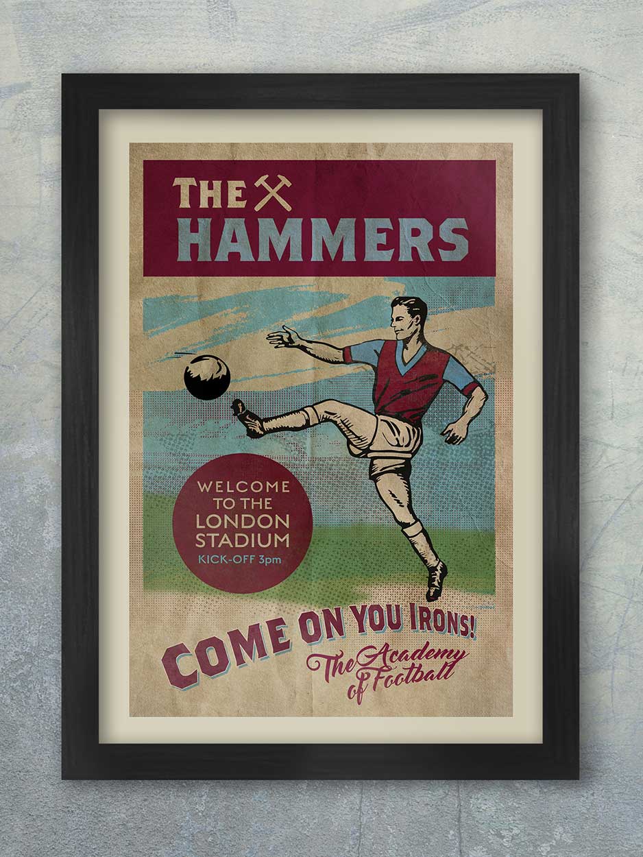 Retro style West Ham poster