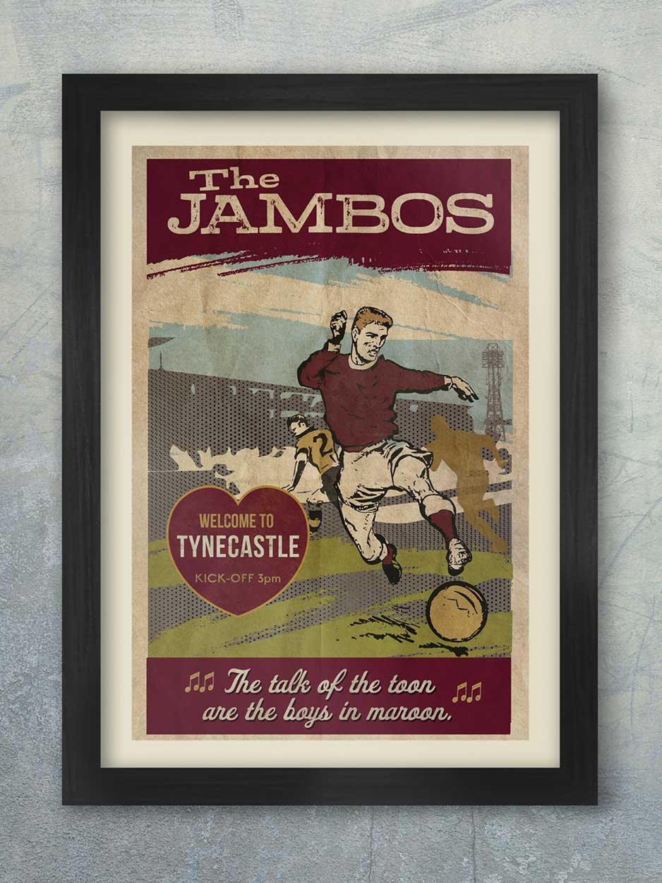 Hearts FC - retro style match programme football poster print
