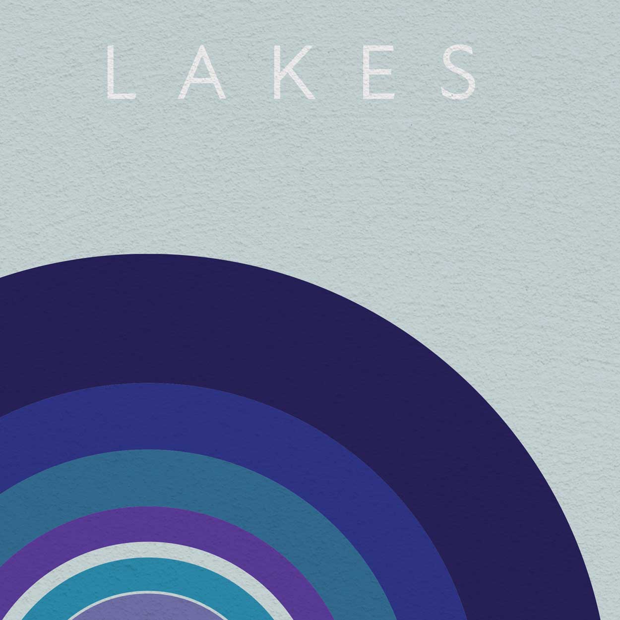 abstract modernist print of the lakes of the lake district