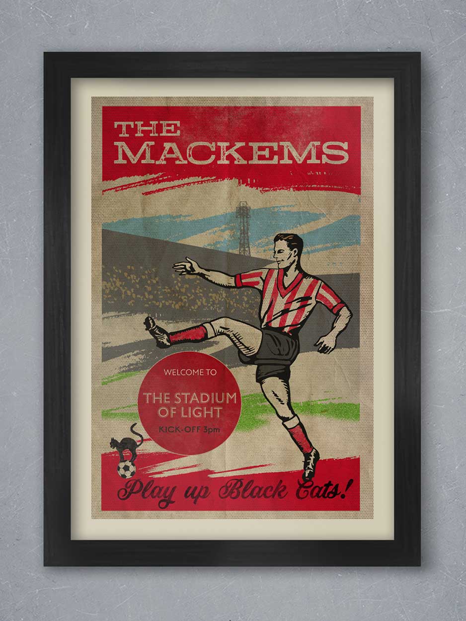 Sunderland retro style football print