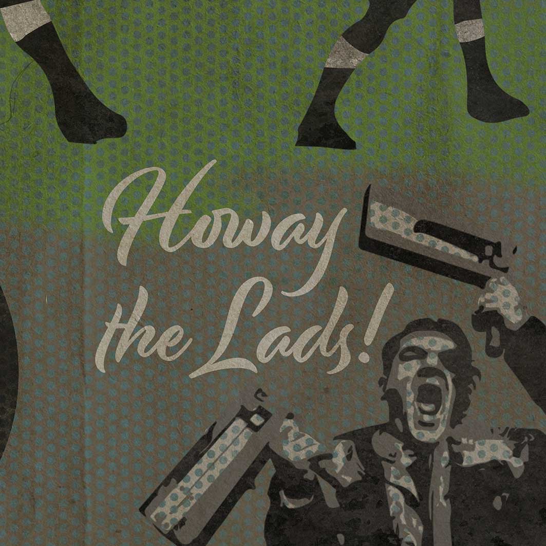 Howay the lads NUFC football poster detail