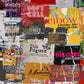 Old gig posters music print. The Meaning of Live. Includes The Pogues, Happy Mondays, The Cure and many more.