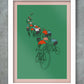 The Peloton - Cycling Poster Print white frame