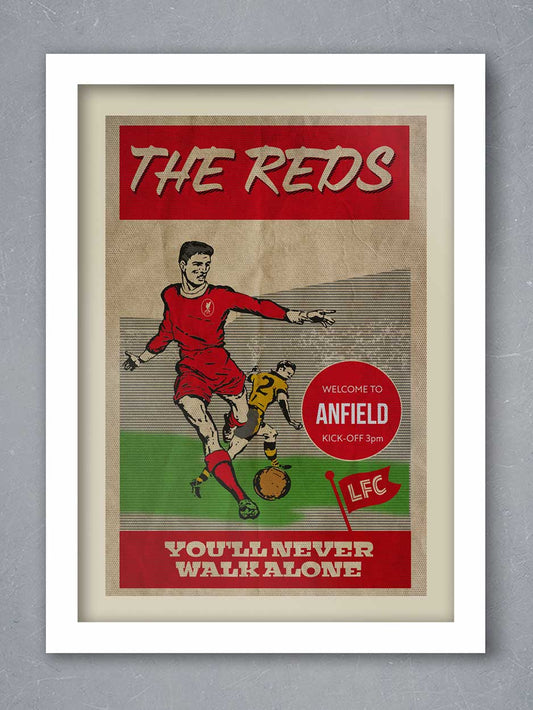 Liverpool FC old programme style football poster print