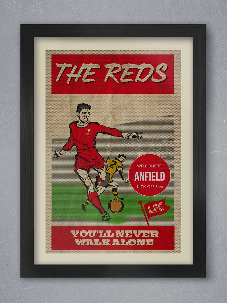 Liverpool FC retro style football poster