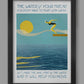 retro style swimming poster with quote