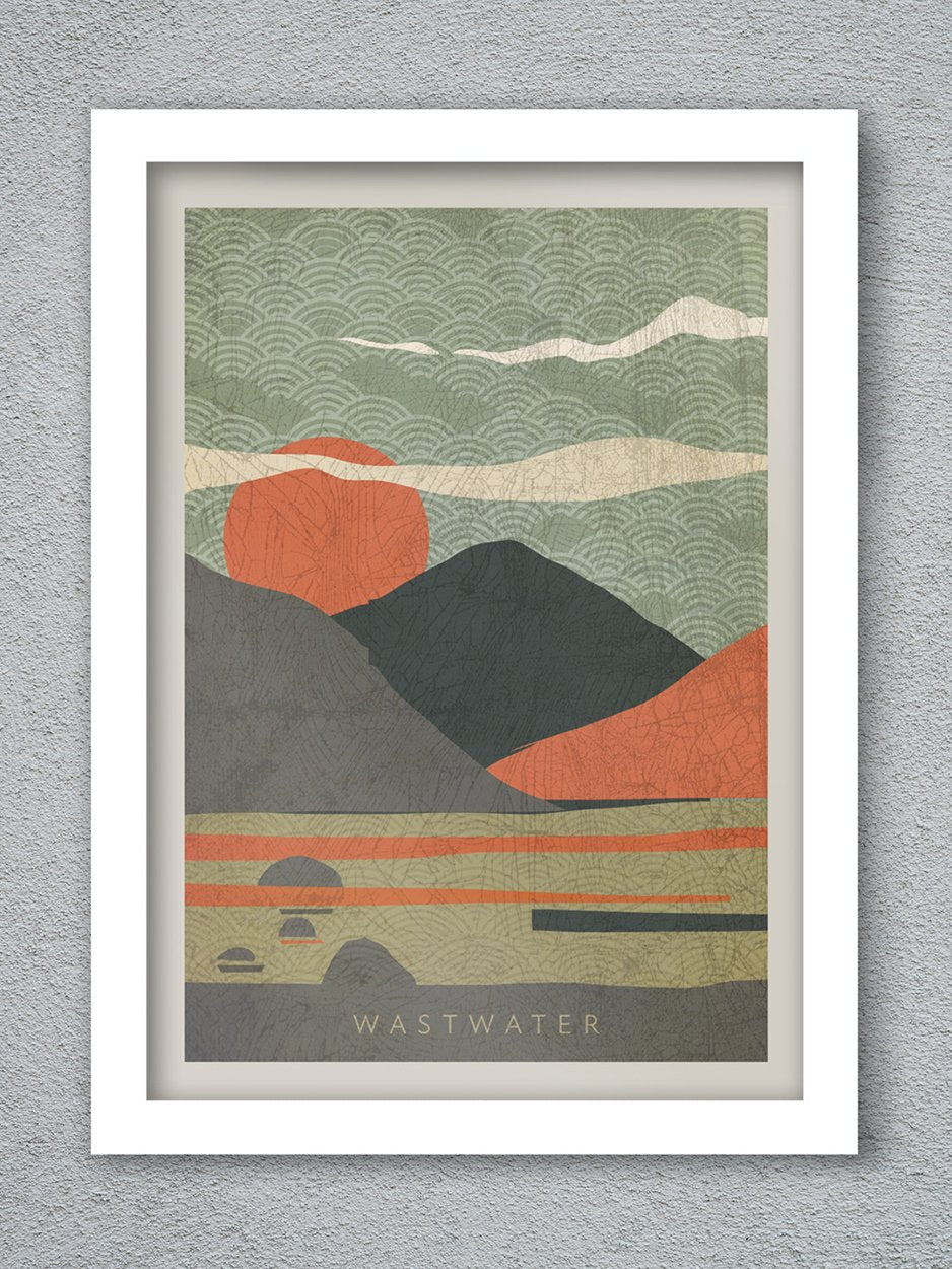wastwater poster lake district print