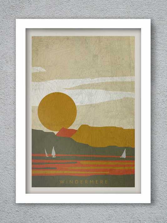 Lake Windermere retro style poster