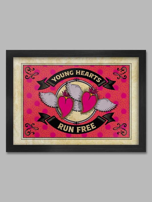 Young Hearts Run Free Music Poster Print - retro style